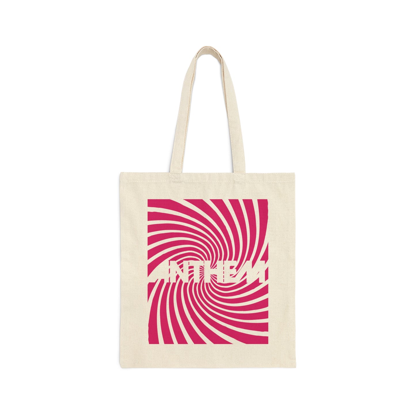 Pink Swirl Cotton Canvas Tote Bag