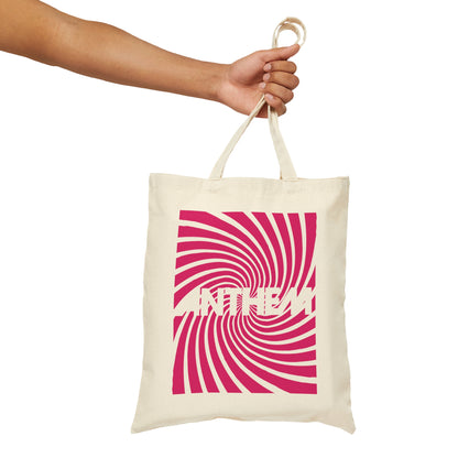 Pink Swirl Cotton Canvas Tote Bag